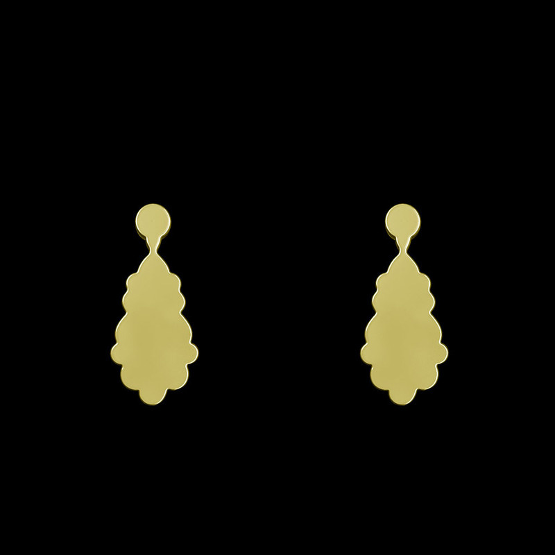 گوشواره طلا 18 عیار زنانه مدوپد مدل هندسی کد GA1-13567