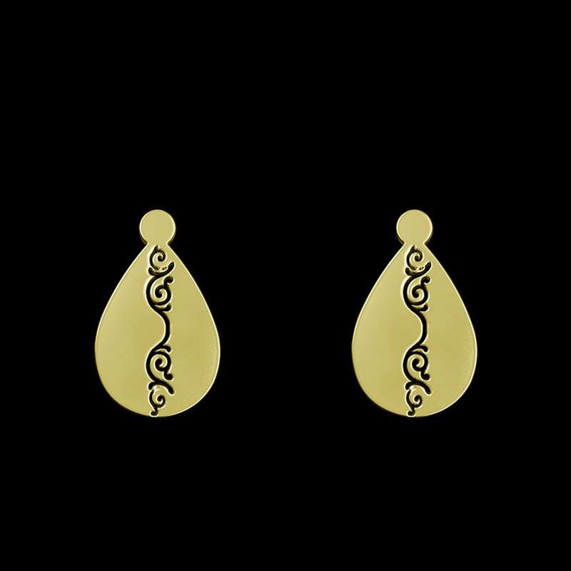 گوشواره طلا 18 عیار زنانه مدوپد مدل هندسی کد GA1-13594