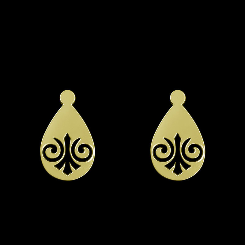 گوشواره طلا 18 عیار زنانه مدوپد مدل هندسی کد GA1-13627