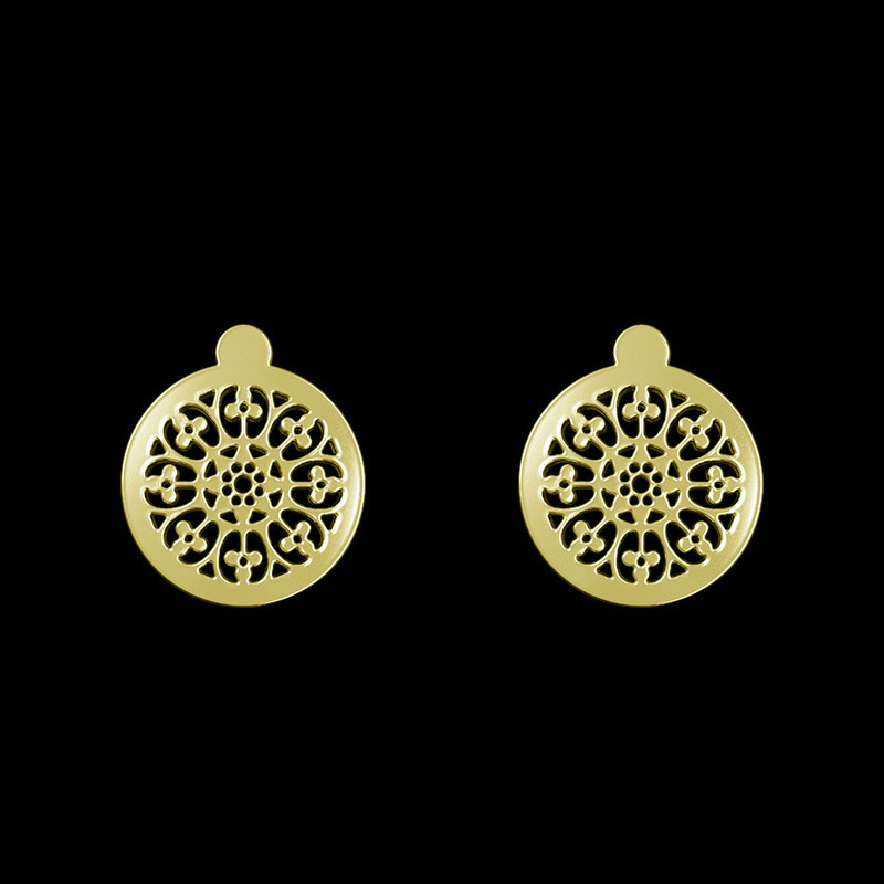 گوشواره طلا 18 عیار زنانه مدوپد مدل هندسی کد GA1-13633