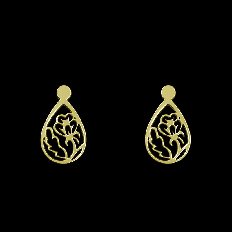 گوشواره طلا 18 عیار زنانه مدوپد مدل هندسی کد GA1-13679