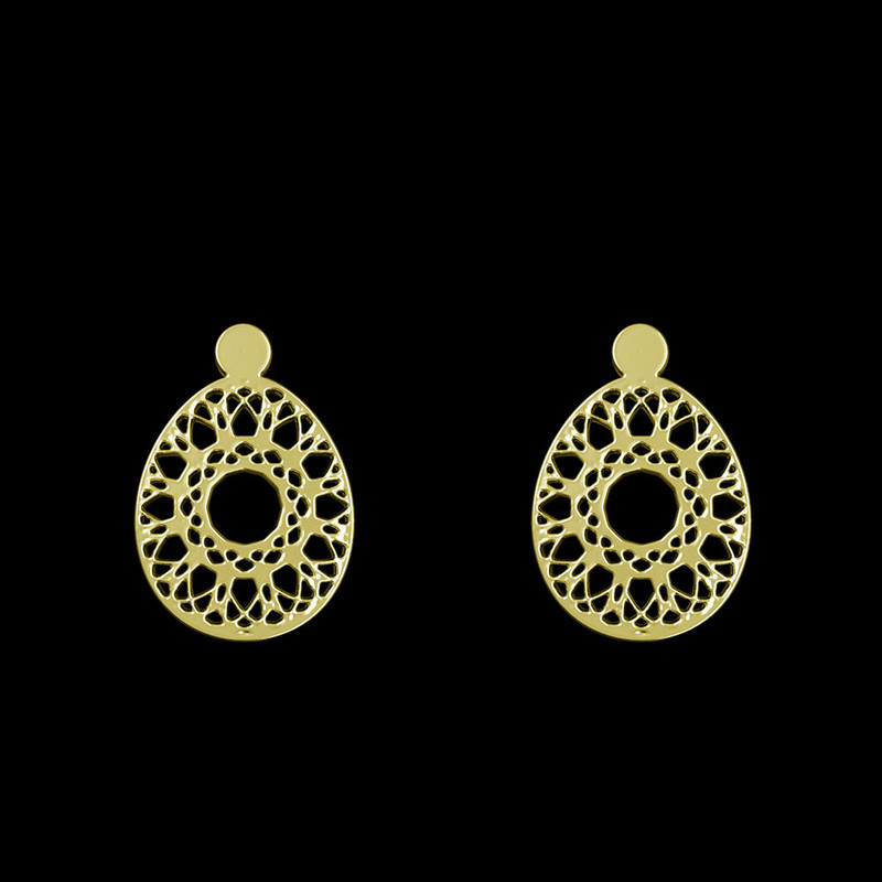 گوشواره طلا 18 عیار زنانه مدوپد مدل هندسی کد GA1-13695