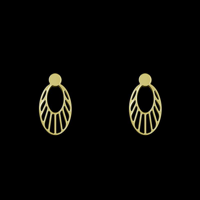 گوشواره طلا 18 عیار زنانه مدوپد مدل هندسی کد GA1-13707