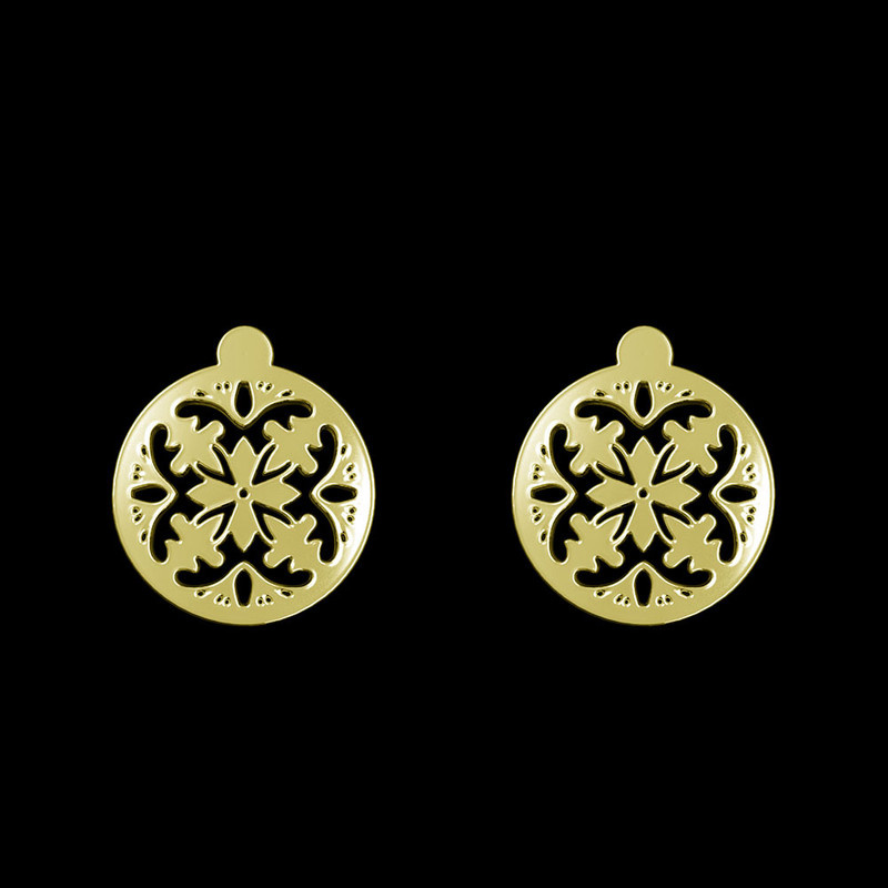 گوشواره طلا 18 عیار زنانه مدوپد مدل هندسی کد GA1-13715