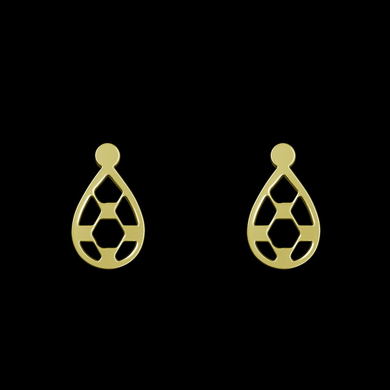 گوشواره طلا 18 عیار زنانه مدوپد مدل هندسی کد GA1-13727