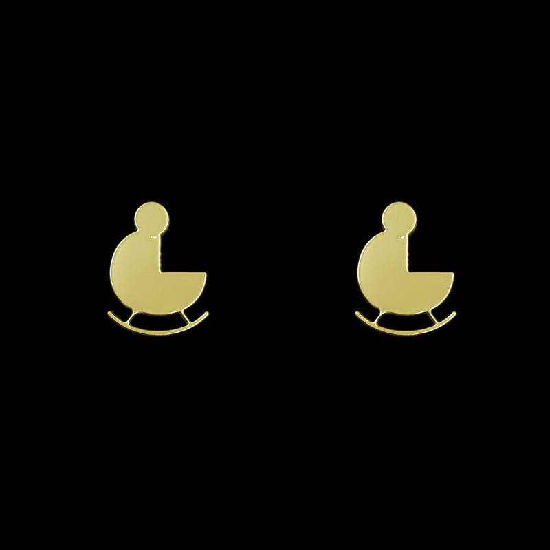 گوشواره طلا 18 عیار زنانه مدوپد مدل کالسکه کد GA1-13787