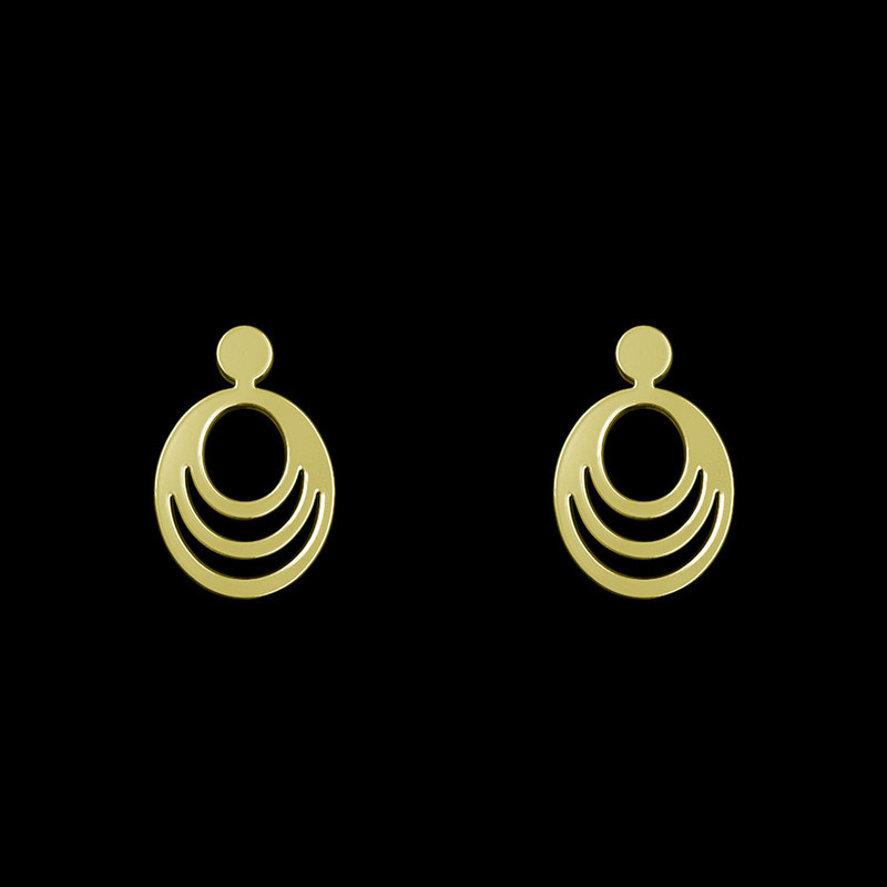 گوشواره طلا 18 عیار زنانه مدوپد مدل هندسی کد GA1-13829