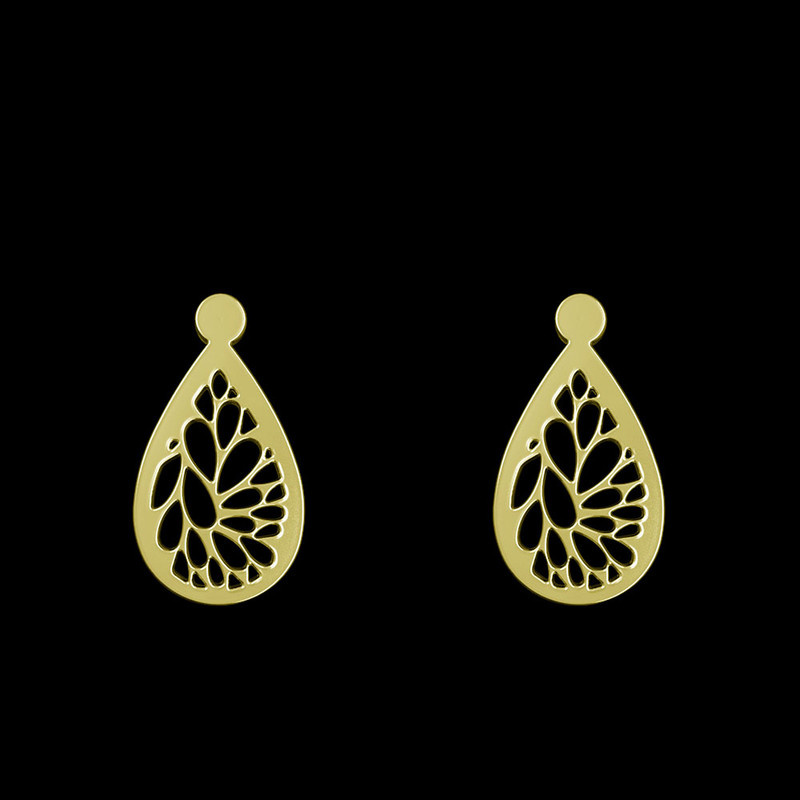 گوشواره طلا 18 عیار زنانه مدوپد مدل هندسی کد GA1-13850