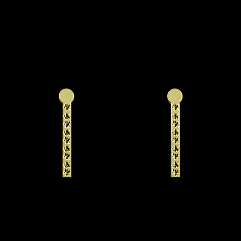 گوشواره طلا 18 عیار زنانه مدوپد مدل مستطیل کد GA1-13854