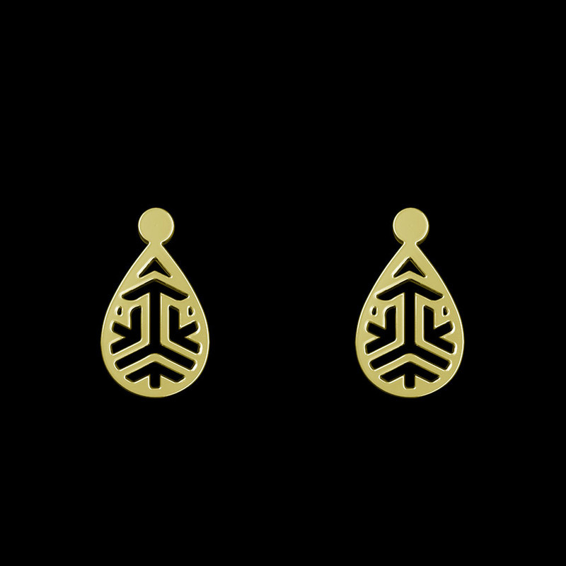 گوشواره طلا 18 عیار زنانه مدوپد مدل هندسی کد GA1-13862