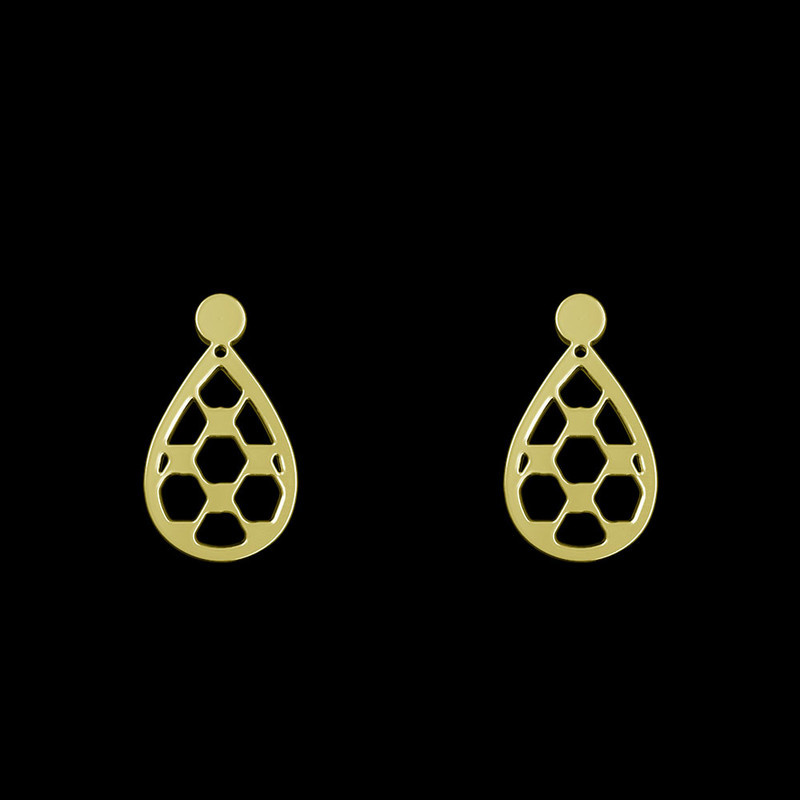 گوشواره طلا 18 عیار زنانه مدوپد مدل هندسی کد GA1-13869