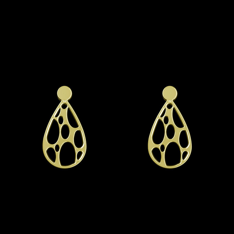 گوشواره طلا 18 عیار زنانه مدوپد مدل هندسی کد GA1-13882