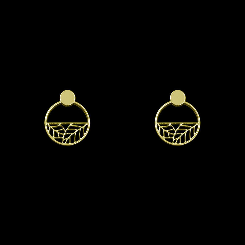 گوشواره طلا 18 عیار زنانه مدوپد مدل هندسی کد GA1-13886