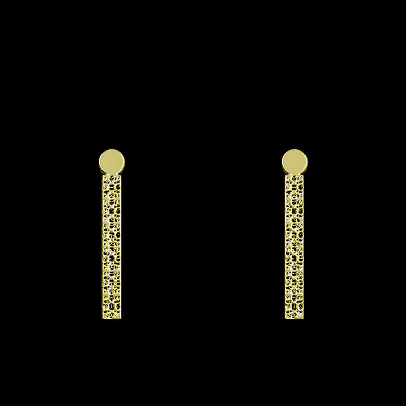 گوشواره طلا 18 عیار زنانه مدوپد مدل مستطیل کد GA1-13895