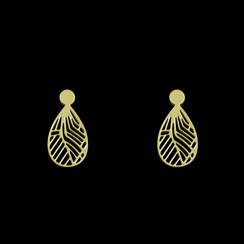 گوشواره طلا 18 عیار زنانه مدوپد مدل هندسی کد GA1-13908