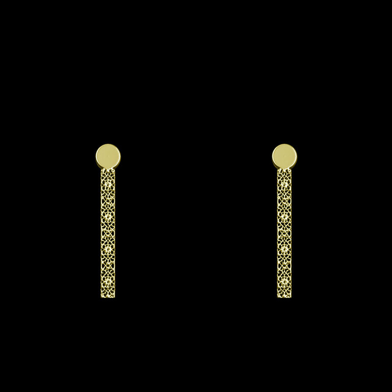 گوشواره طلا 18 عیار زنانه مدوپد مدل هندسی کد GA1-13915