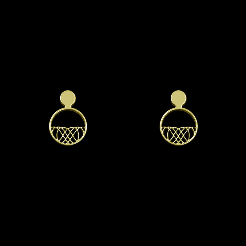 گوشواره طلا 18 عیار زنانه مدوپد مدل هندسی کد GA1-13926