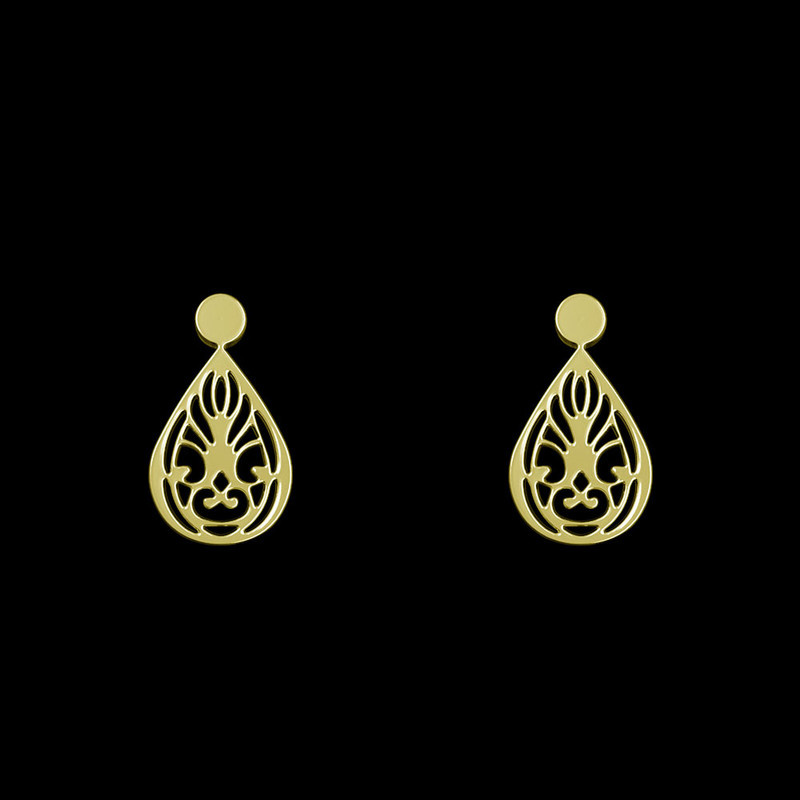 گوشواره طلا 18 عیار زنانه مدوپد مدل هندسی کد GA1-13947