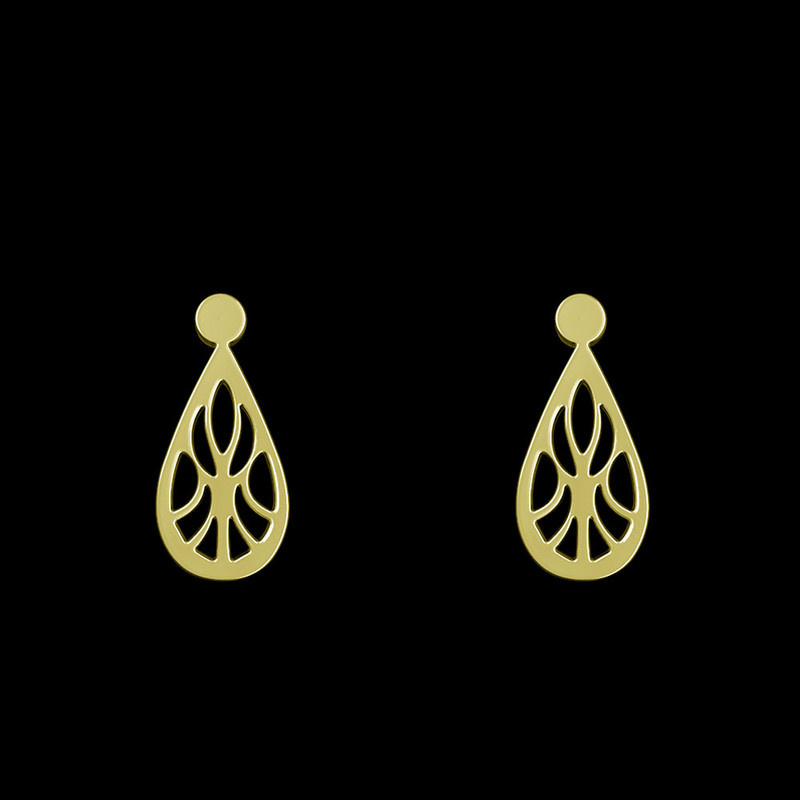 گوشواره طلا 18 عیار زنانه مدوپد مدل هندسی کد GA1-13970