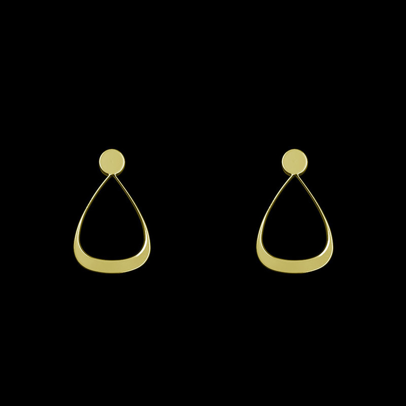 گوشواره طلا 18 عیار زنانه مدوپد مدل هندسی کد GA1-14033