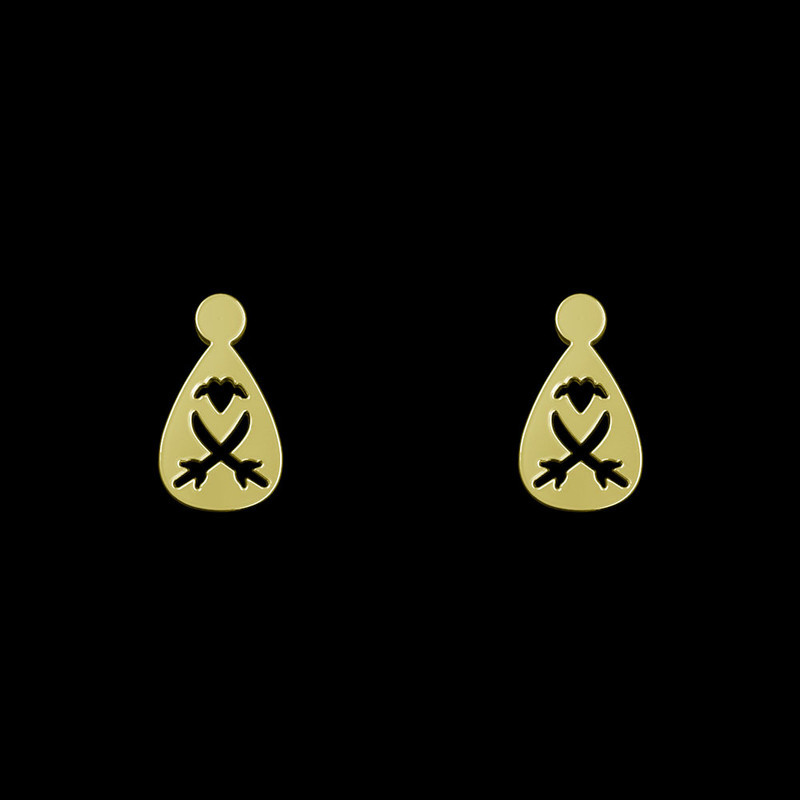 گوشواره طلا 18 عیار زنانه مدوپد مدل شمشیر کد GA1-14058