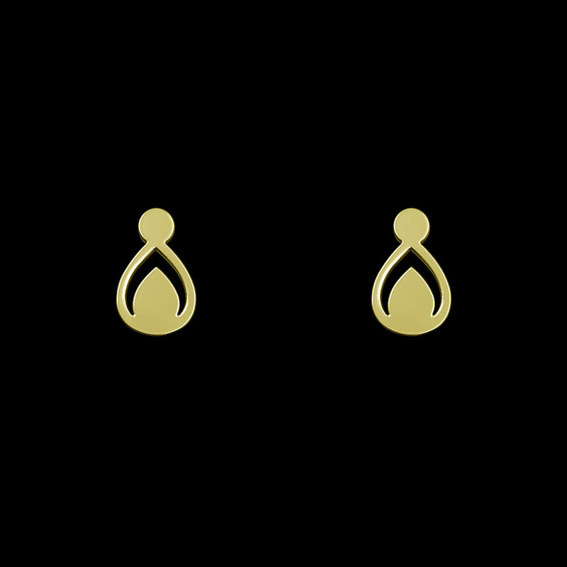 گوشواره طلا 18 عیار زنانه مدوپد مدل هندسی کد GA1-14091