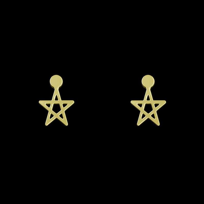 گوشواره طلا 18 عیار زنانه مدوپد مدل ستاره کد GA1-14133