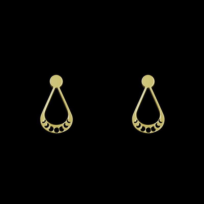 گوشواره طلا 18 عیار زنانه مدوپد مدل هندسی کد GA1-14139