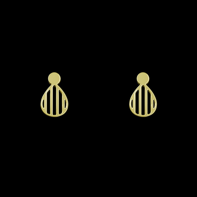 گوشواره طلا 18 عیار زنانه مدوپد مدل هندسی کد GA1-14140