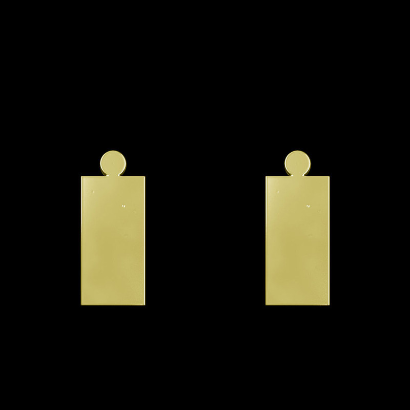 گوشواره طلا 18 عیار زنانه مدوپد مدل مستطیل کد GA1-14168