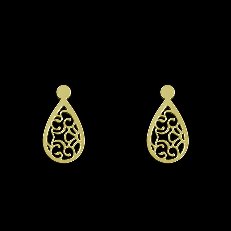 گوشواره طلا 18 عیار زنانه مدوپد مدل هندسی کد GA1-14189