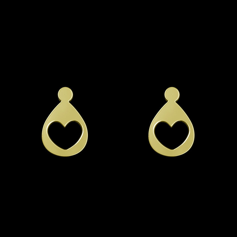 گوشواره طلا 18 عیار زنانه مدوپد مدل قلب کد GA1-14198