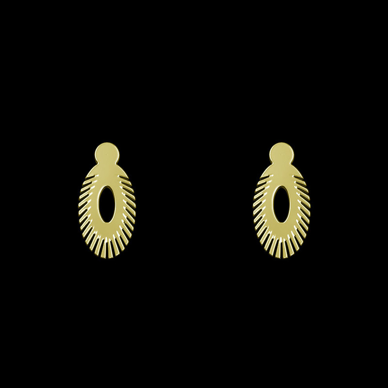 گوشواره طلا 18 عیار زنانه مدوپد مدل هندسی کد GA1-14236