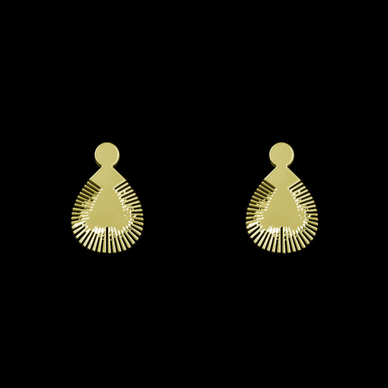 گوشواره طلا 18 عیار زنانه مدوپد مدل هندسی کد GA1-14249