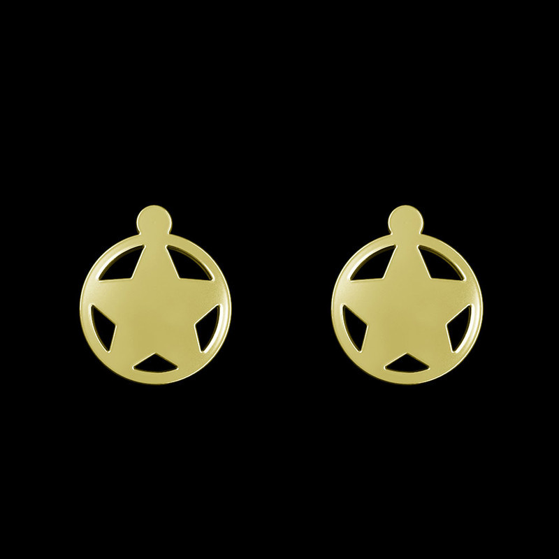 گوشواره طلا 18 عیار زنانه مدوپد مدل ستاره کد GA1-14260