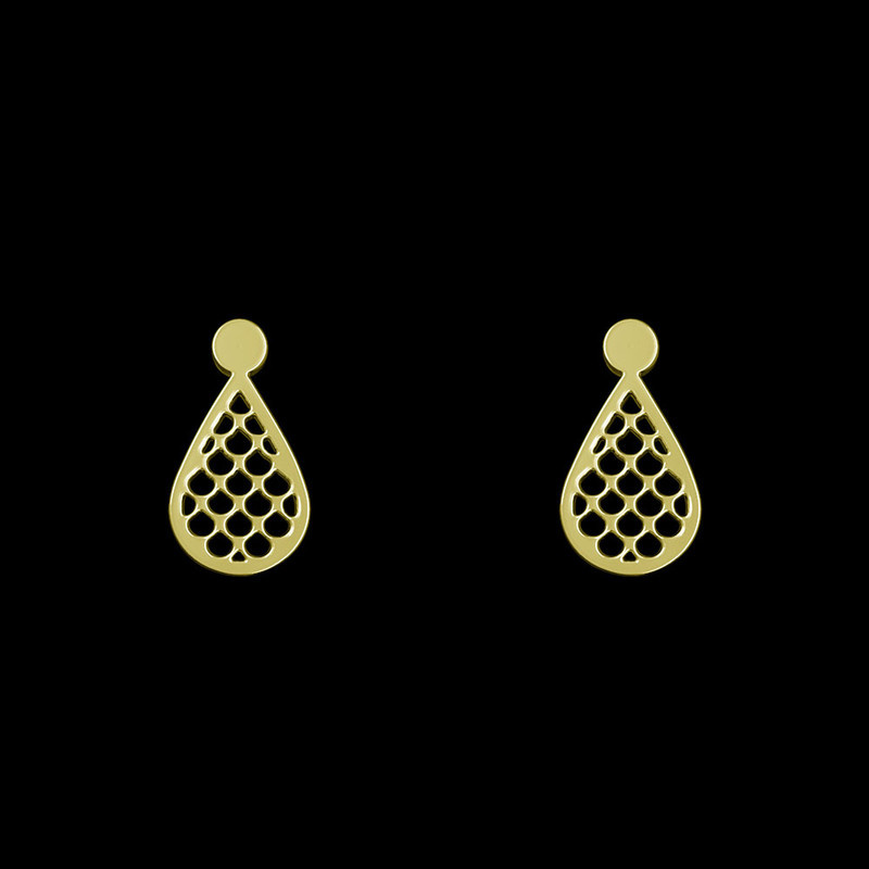 گوشواره طلا 18 عیار زنانه مدوپد مدل هندسی کد GA1-14269