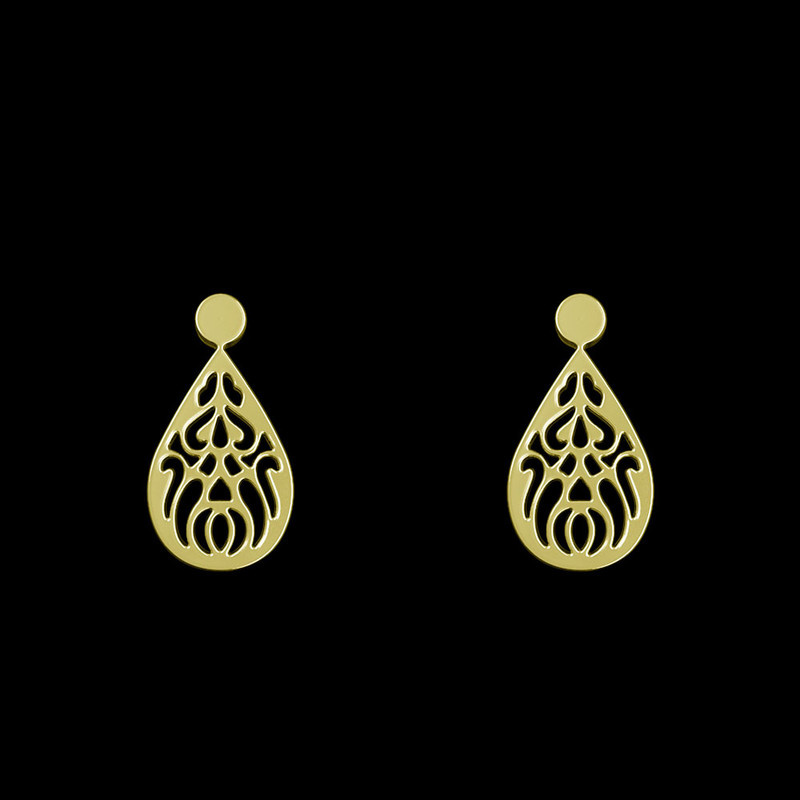 گوشواره طلا 18 عیار زنانه مدوپد مدل هندسی کد GA1-14282