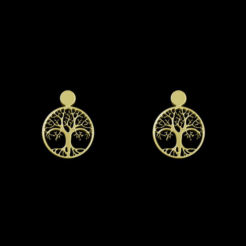 گوشواره طلا 18 عیار زنانه مدوپد مدل درخت کد GA1-14293