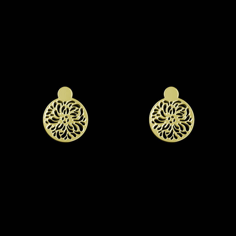 گوشواره طلا 18 عیار زنانه مدوپد مدل هندسی کد GA1-14306