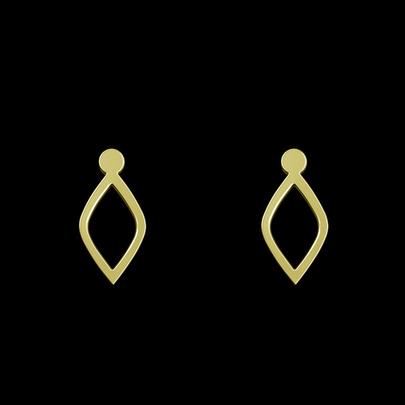 گوشواره طلا 18 عیار زنانه مدوپد مدل لوزی کد GA1-14311