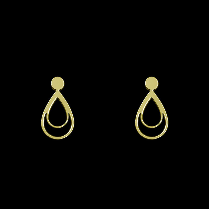 گوشواره طلا 18 عیار زنانه مدوپد مدل هندسی کد GA1-14319