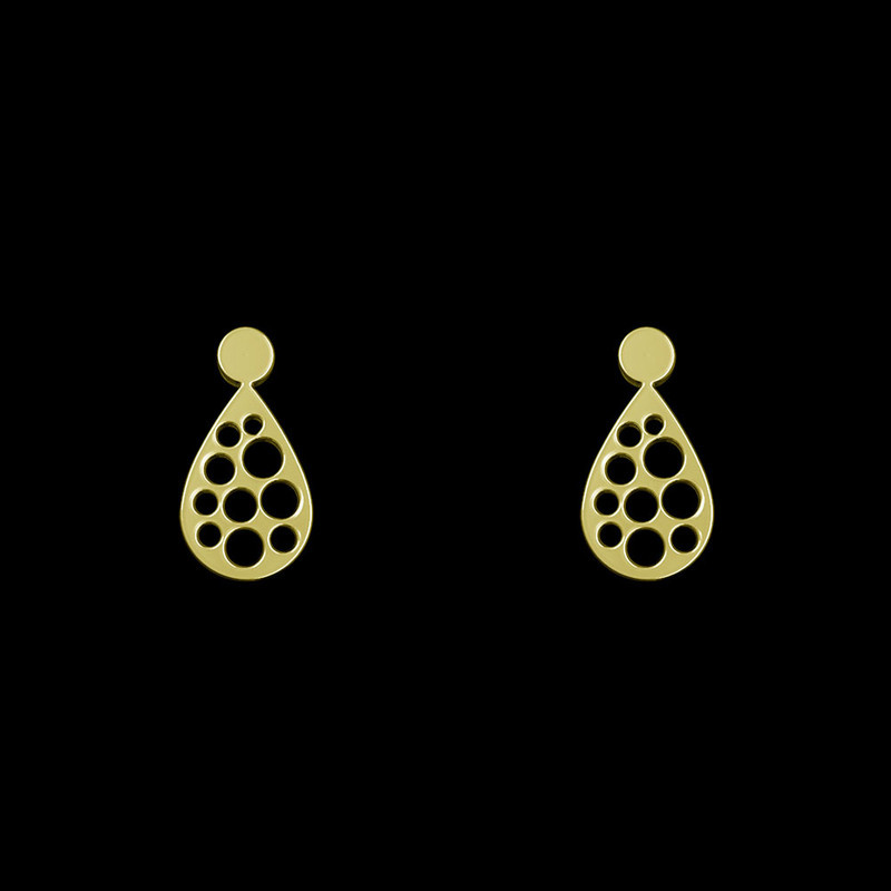 گوشواره طلا 18 عیار زنانه مدوپد مدل هندسی کد GA1-14323