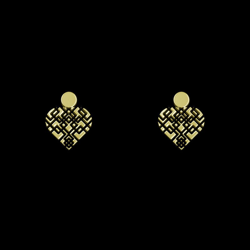 گوشواره طلا 18 عیار زنانه مدوپد مدل قلب کد GA1-14373