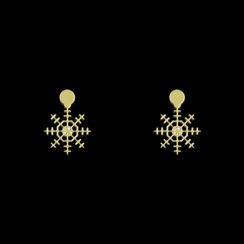 گوشواره طلا 18 عیار زنانه مدوپد مدل هندسی کد GA1-14412