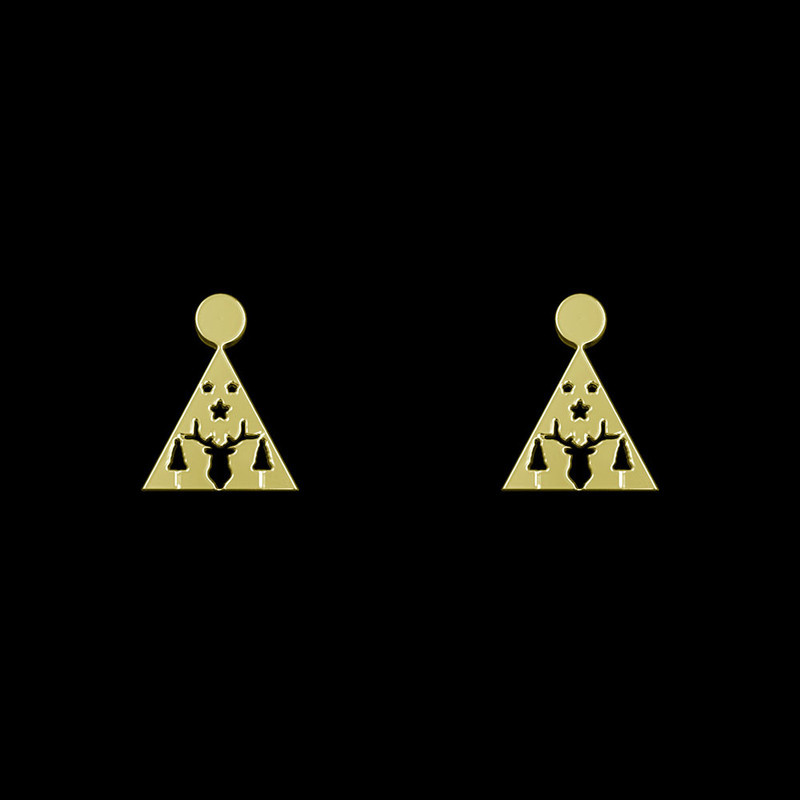 گوشواره طلا 18 عیار زنانه مدوپد مدل گوزن کد GA1-14432