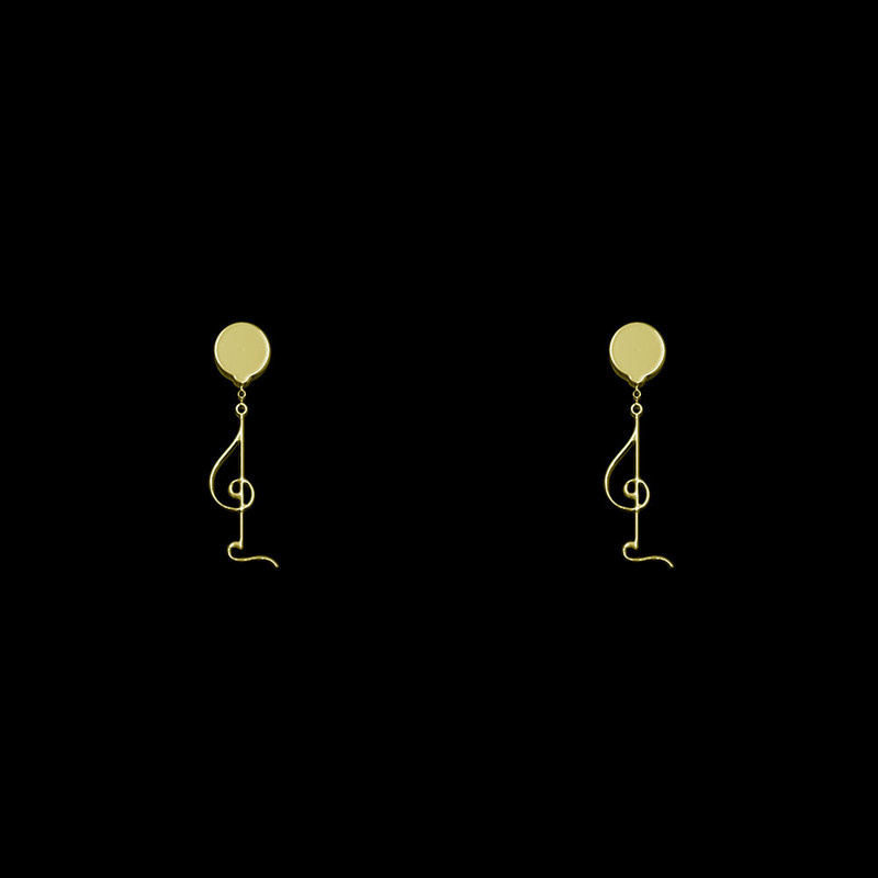 گوشواره طلا 18 عیار زنانه مدوپد مدل هندسی کد GA1-14477