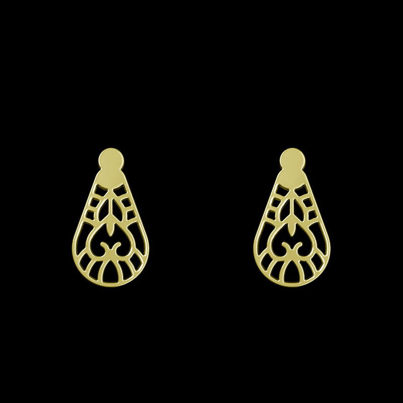 گوشواره طلا 18 عیار زنانه مدوپد مدل هندسی کد GA1-14614