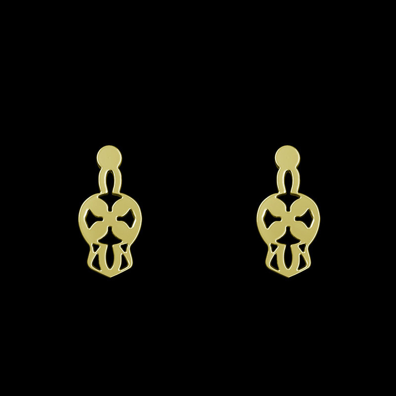 گوشواره طلا 18 عیار زنانه مدوپد مدل هندسی کد GA1-14628