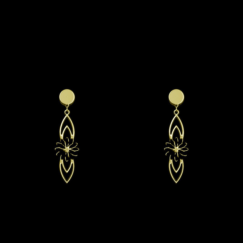 گوشواره طلا 18 عیار زنانه مدوپد مدل هندسی کد GA1-14640