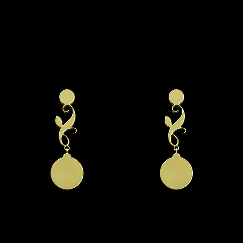 گوشواره طلا 18 عیار زنانه مدوپد مدل هندسی کد GA1-14690